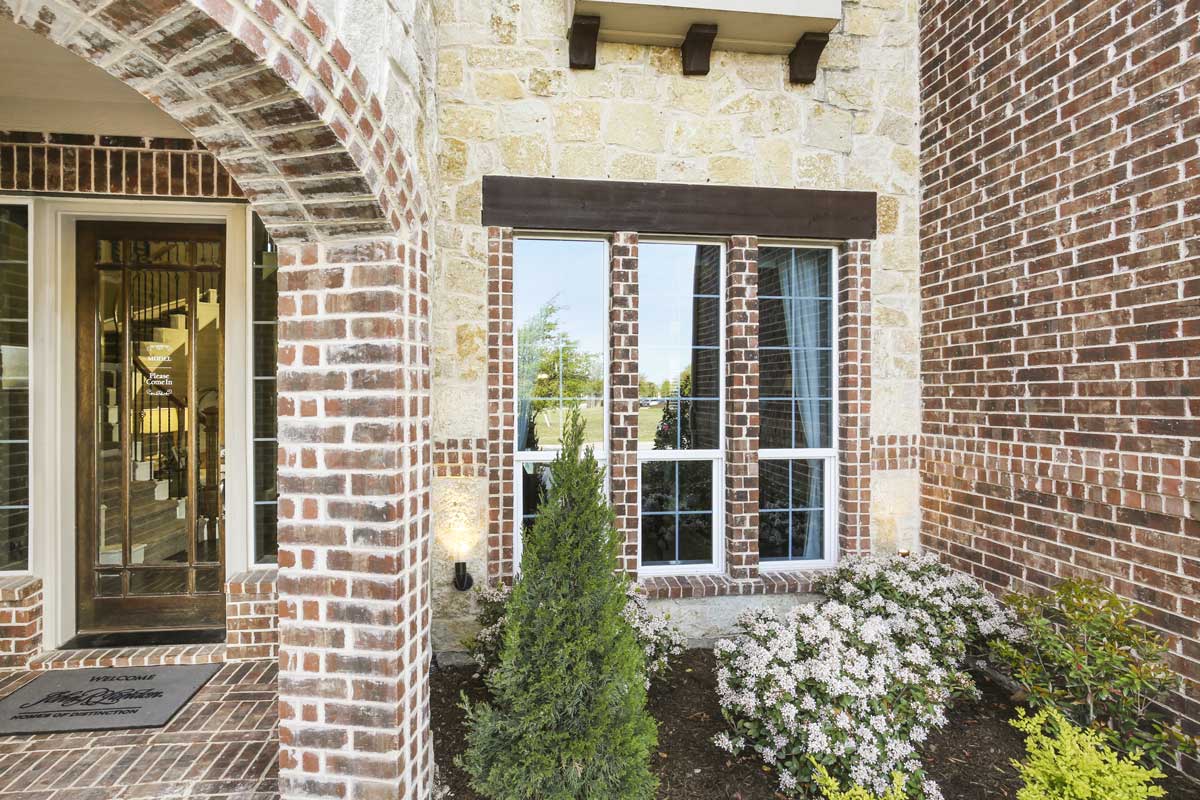 Up close windows on a house