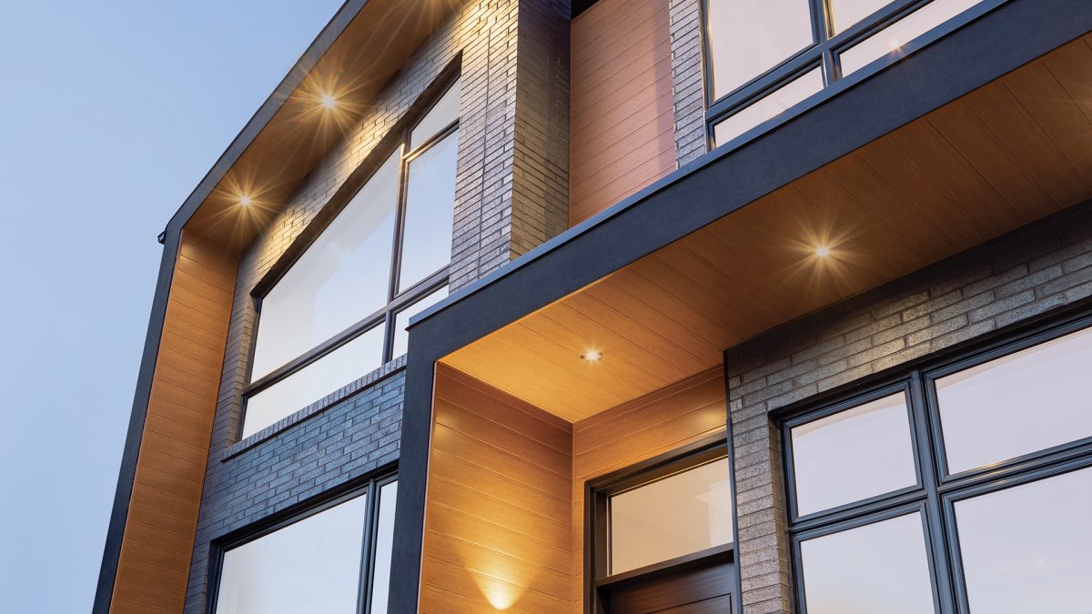 close up shot of a contemporary mountain home