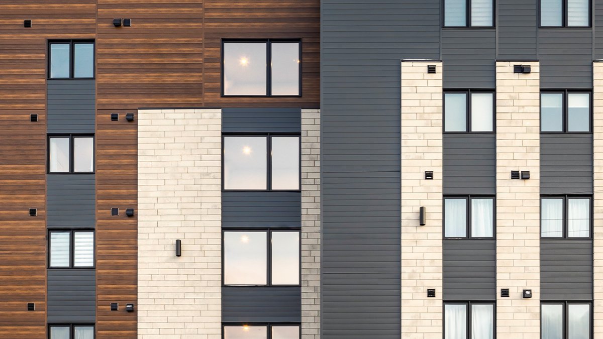 apartment complex with various siding choices