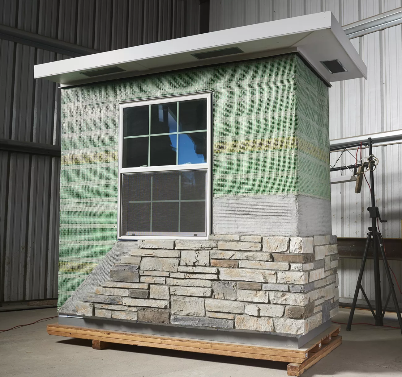 Drain-N-Dry visual showing how it goes behind the stone