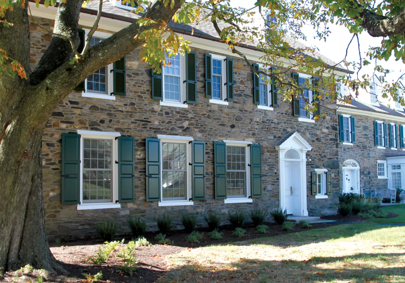house with panel shutters