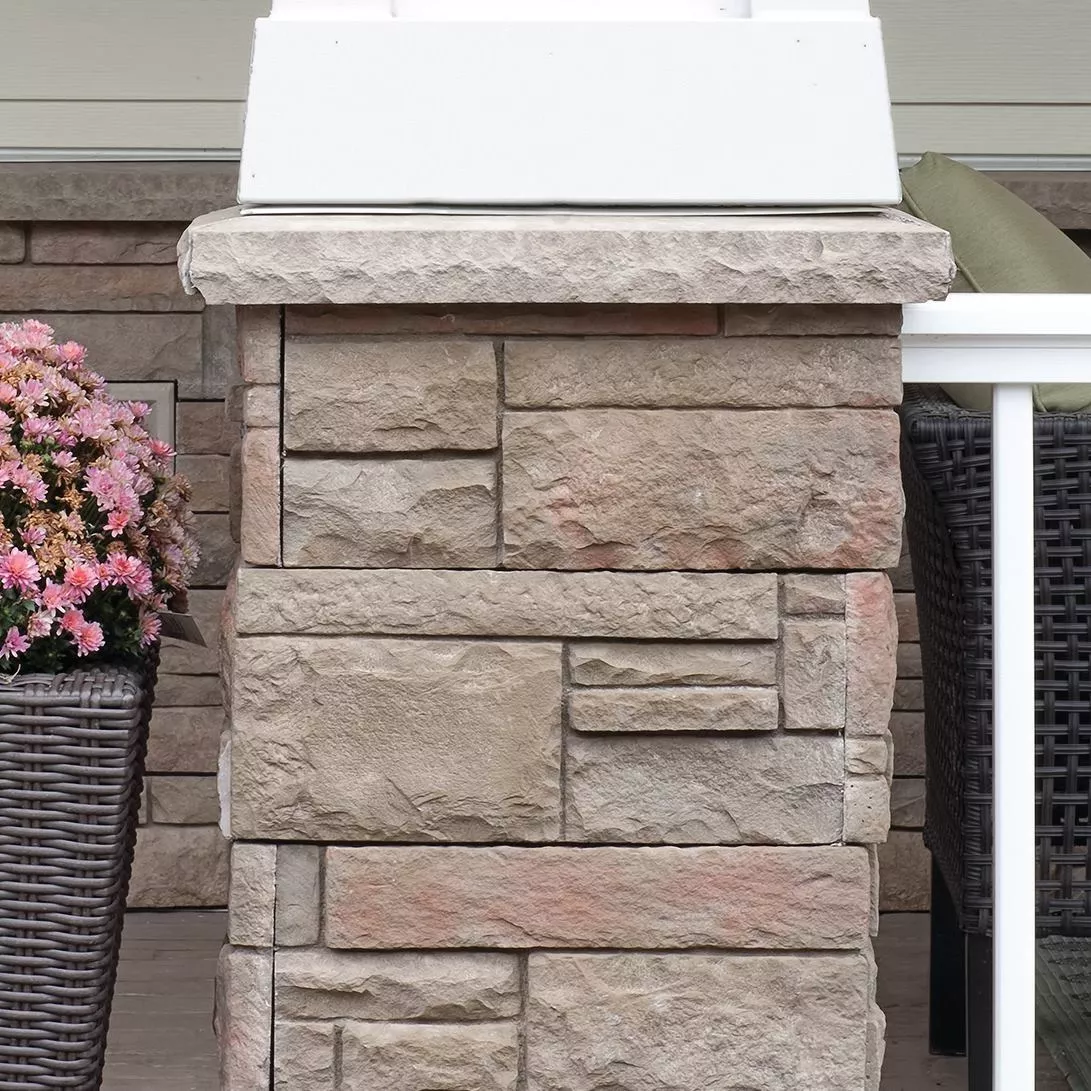 Close up shot of tight cut stone siding